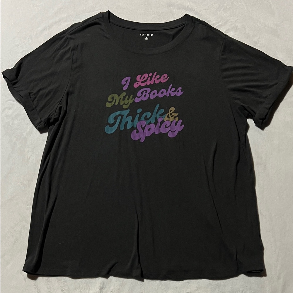 torrid Black Short-Sleeve Graphic Tee with Multi-Color Retro Script - Picture 2 of 5